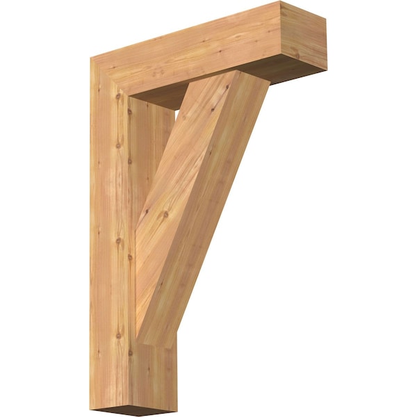 Ekena Millwork Traditional Craftsman Smooth Bracket w/ Offset Brace, Western Red Cedar, 7 1/2"W x 26"D x 38"H BKT0806X26X38TRA04SWR - main
